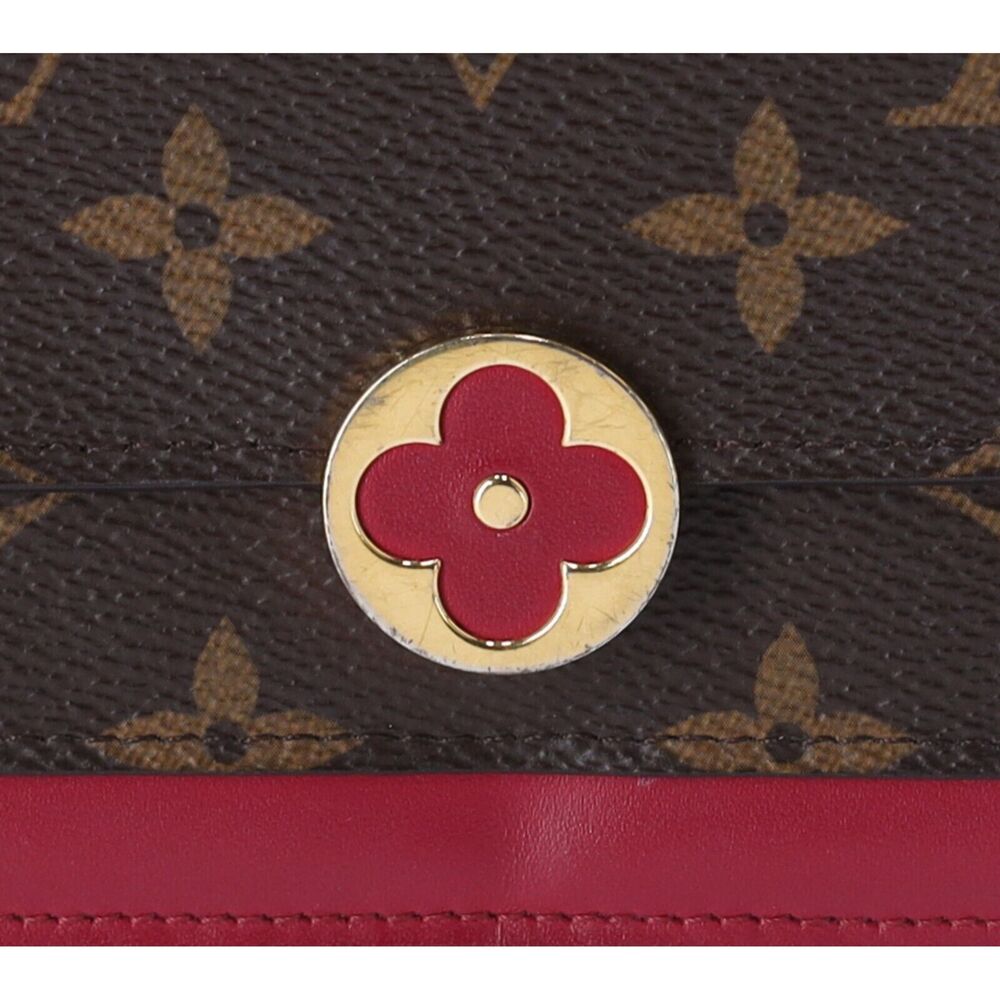 Louis Vuitton Portefeuille Flor M67404 Chain Wallet Crossbody Monogram Fuchsia - Picture 2 of 9
